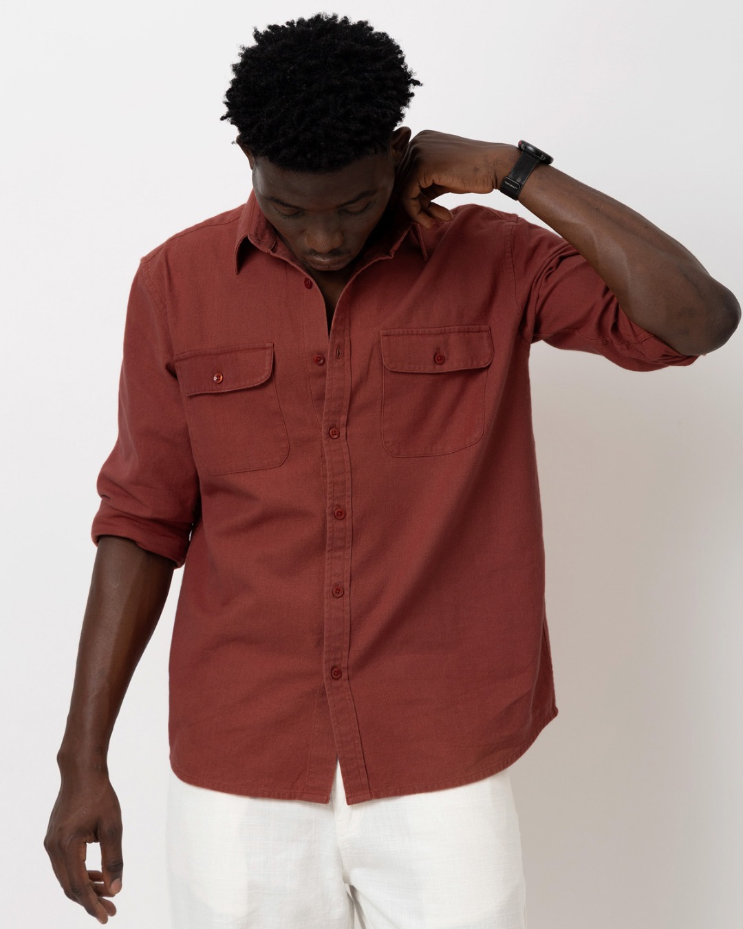 Regular Fit Cotton Shirt With Pockets