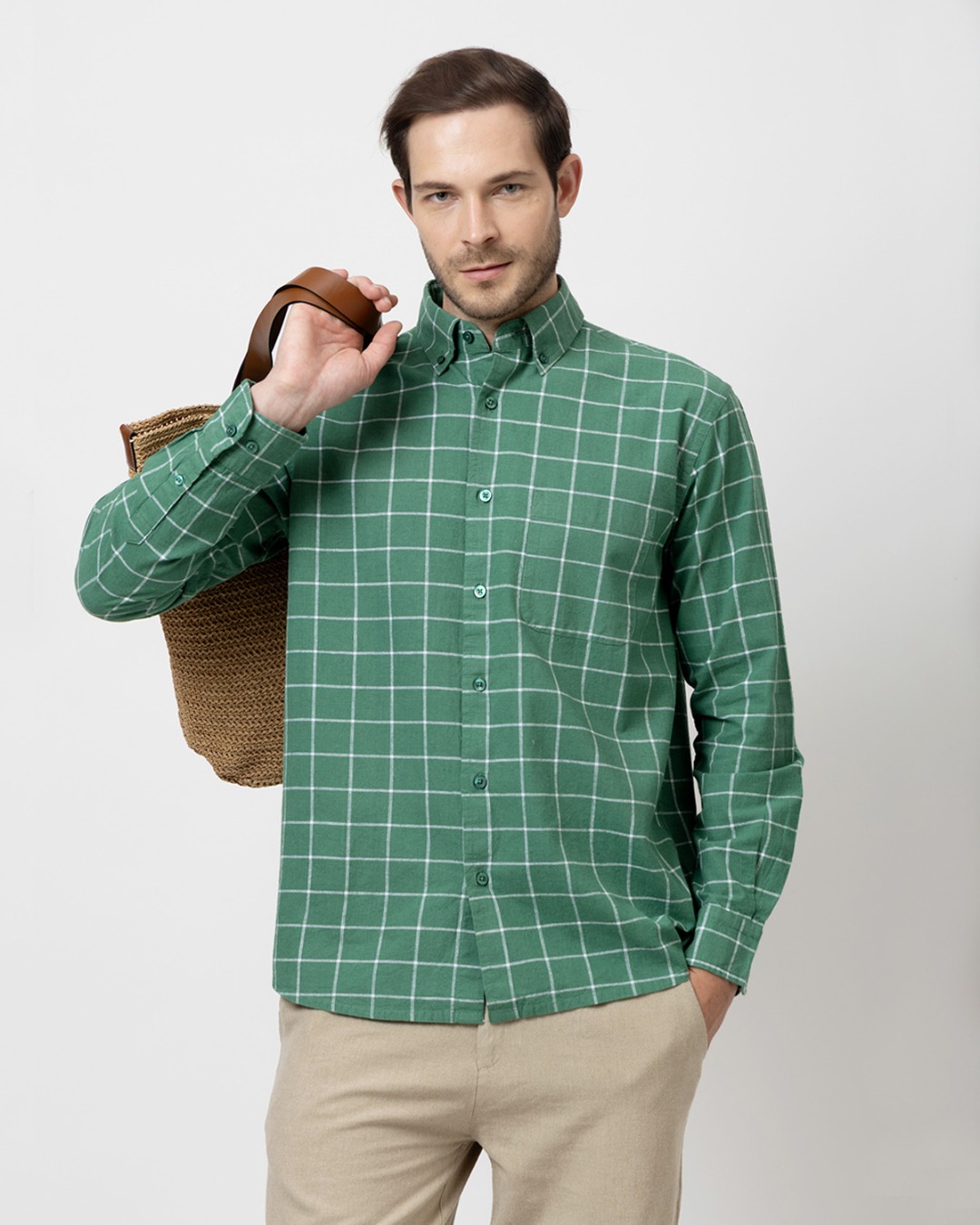 Checkered Cotton Linen Shirt