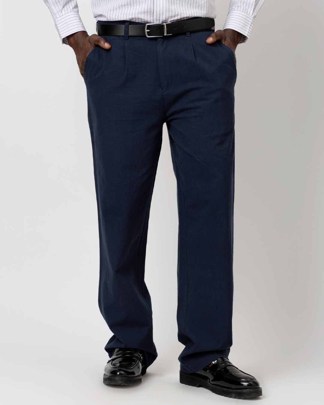 Cotton Relaxed Fit Straight Trousers