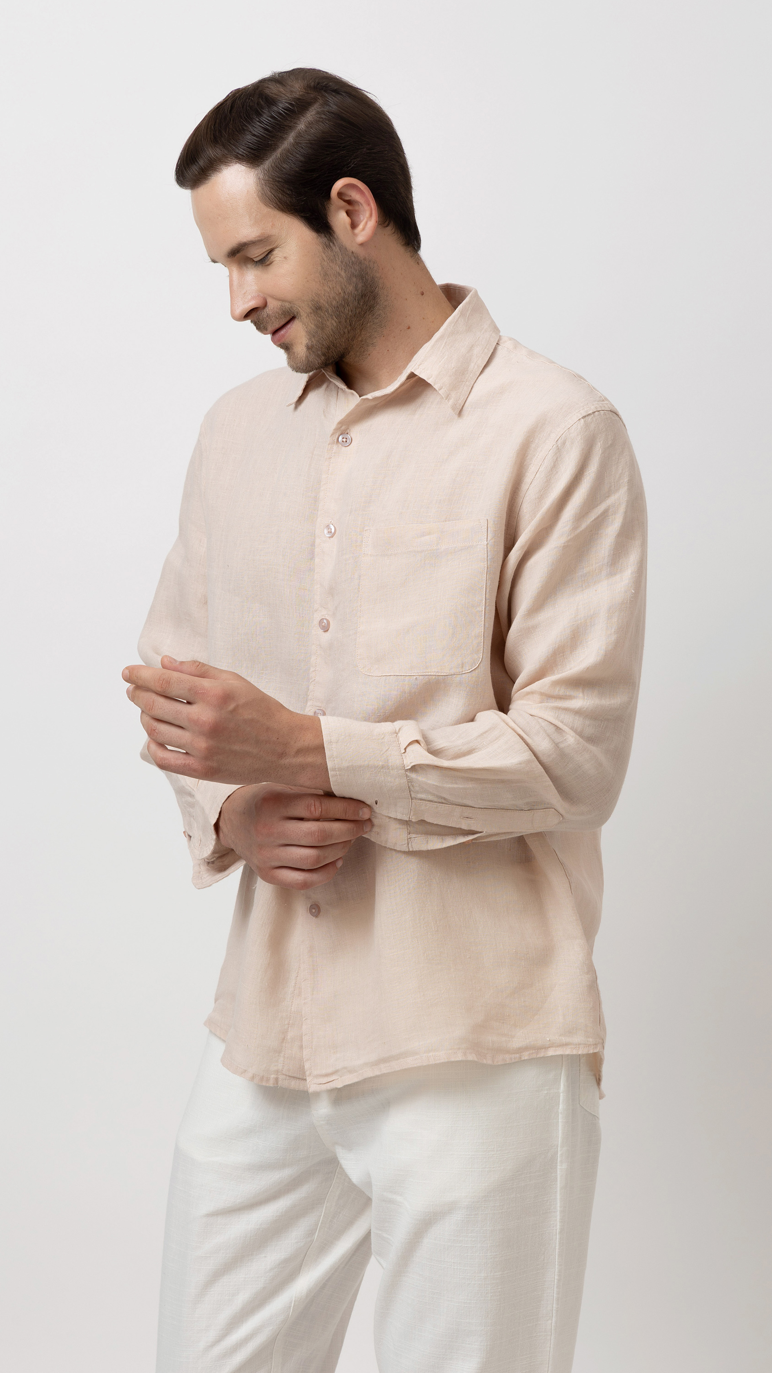 100% Linen Regular Fit Shirt view 3