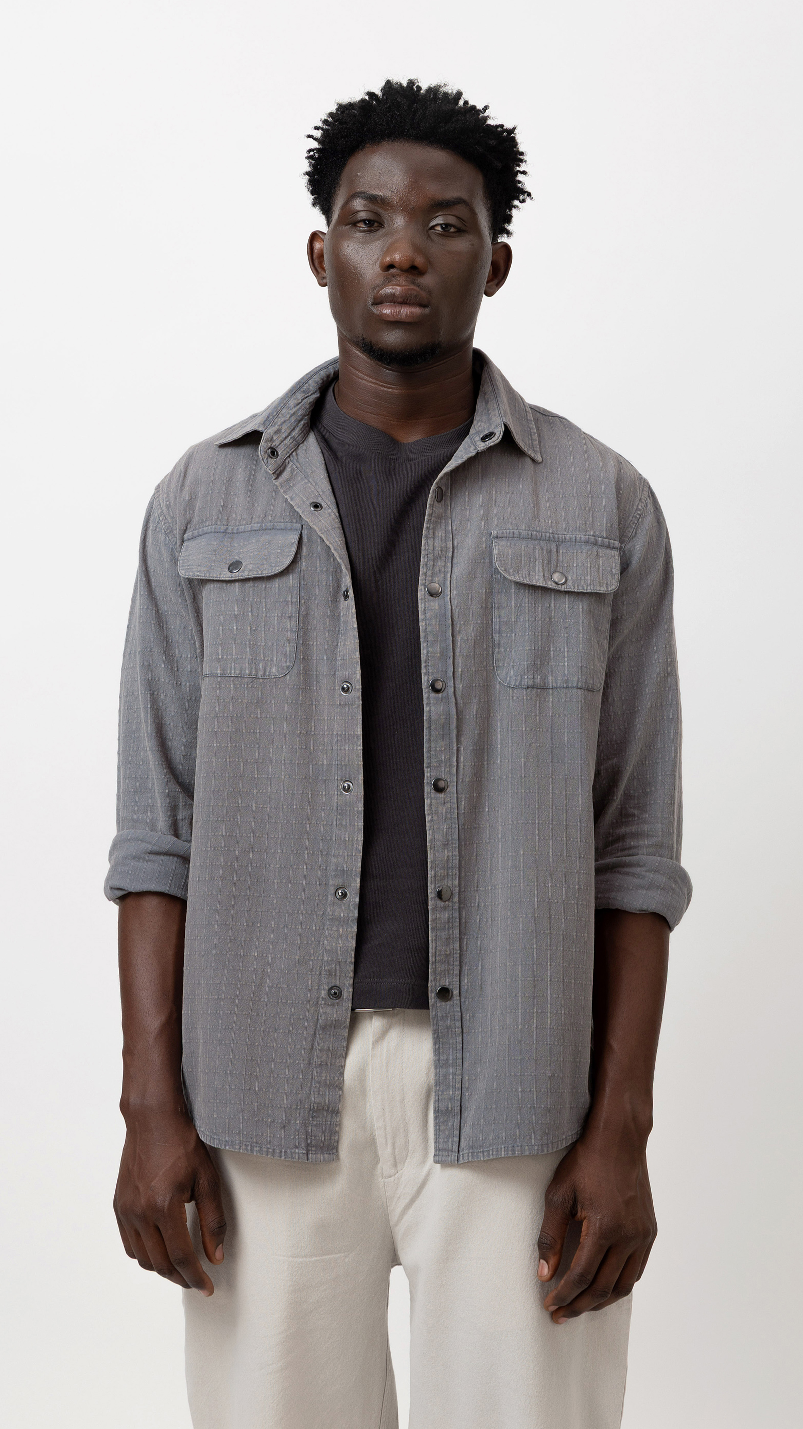 Washed Cotton Shirt With Pockets view 3