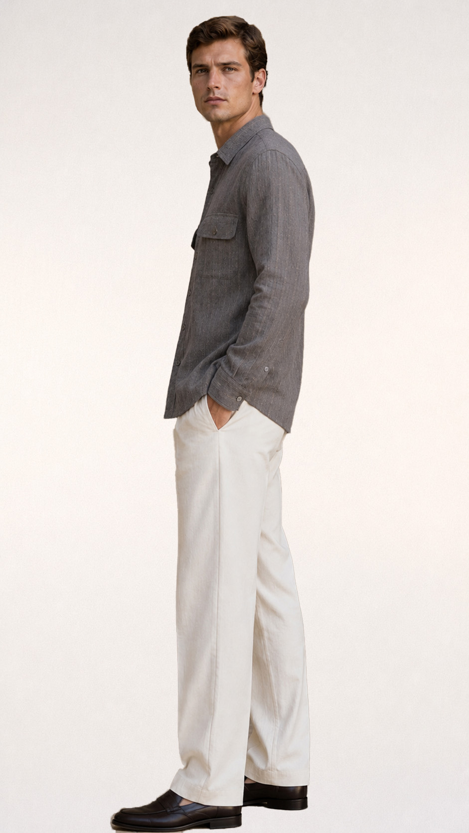 Washed Cotton Shirt With Pockets view 2