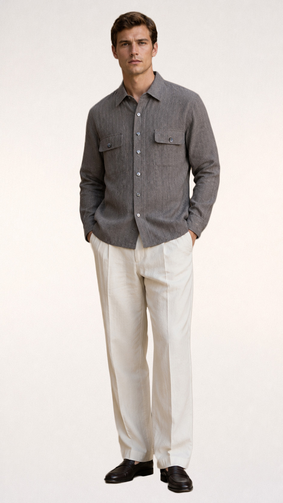 Washed Cotton Shirt With Pockets alternate