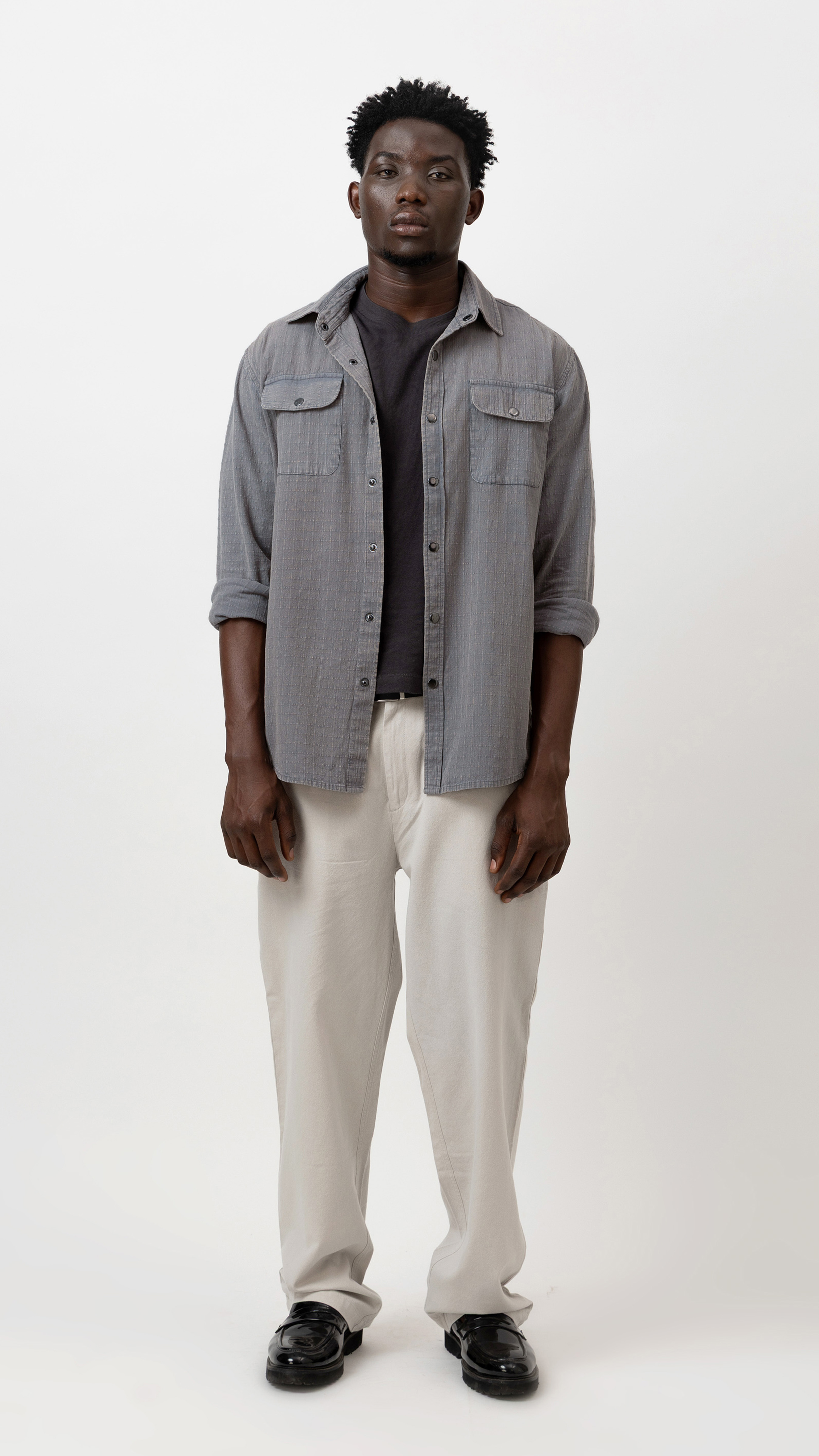 Washed Cotton Shirt With Pockets view 2