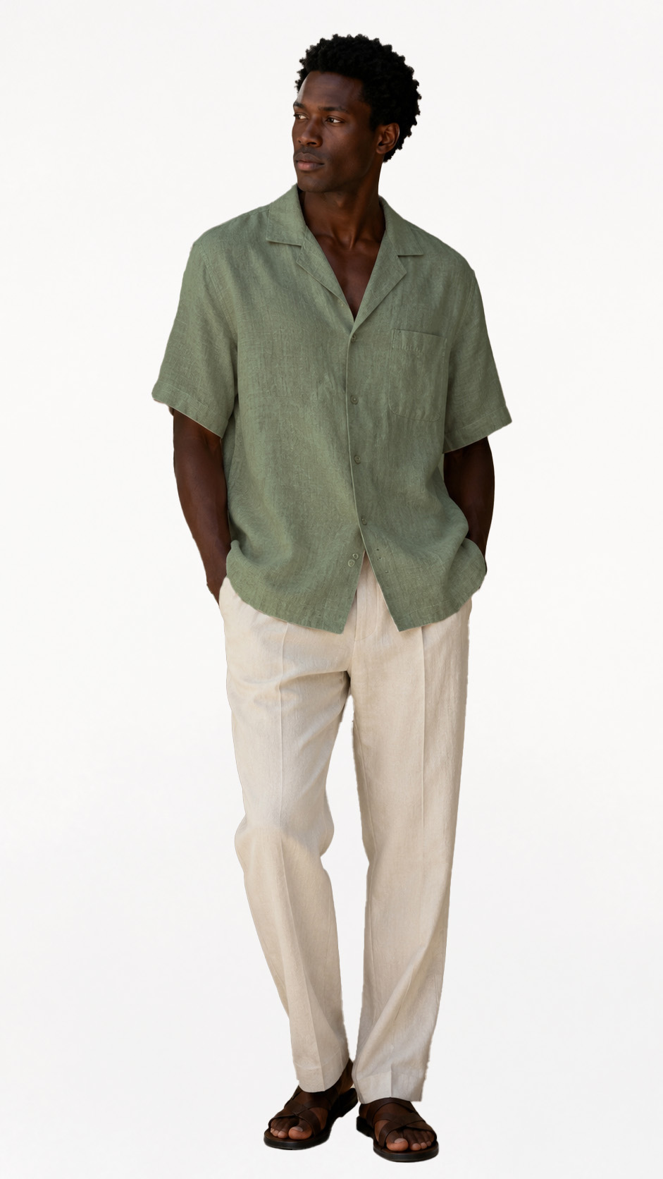 Camp Collar Linen Cotton Shirt alternate
