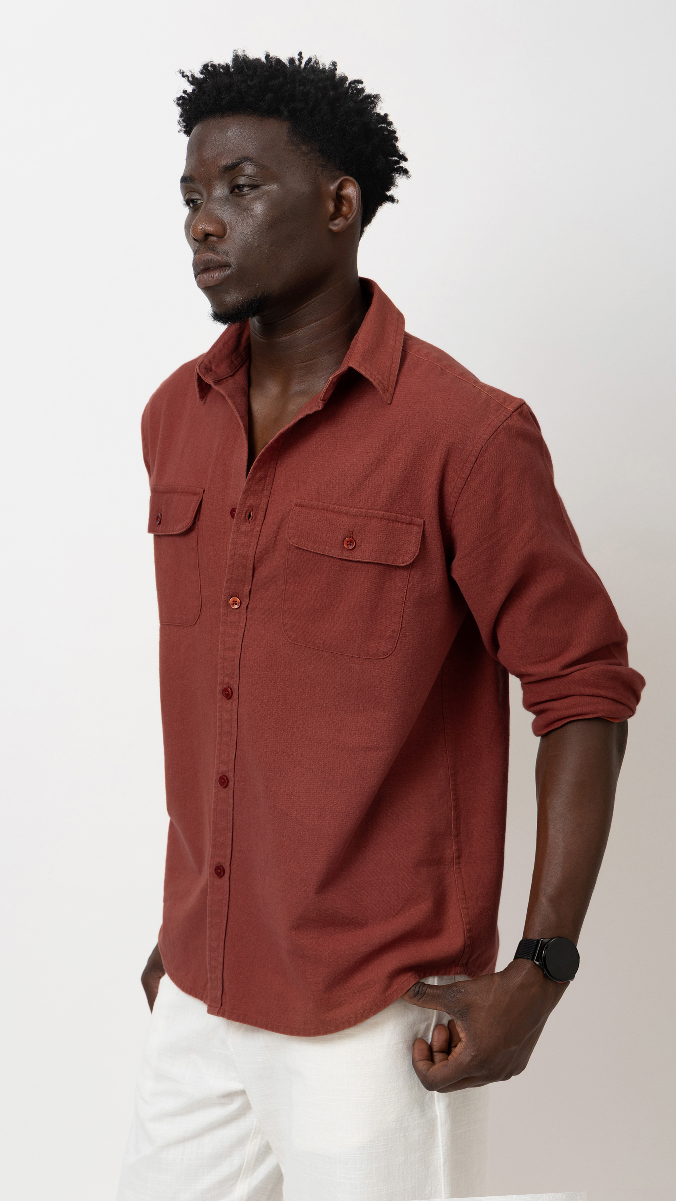 Regular Fit Cotton Shirt With Pockets view 3