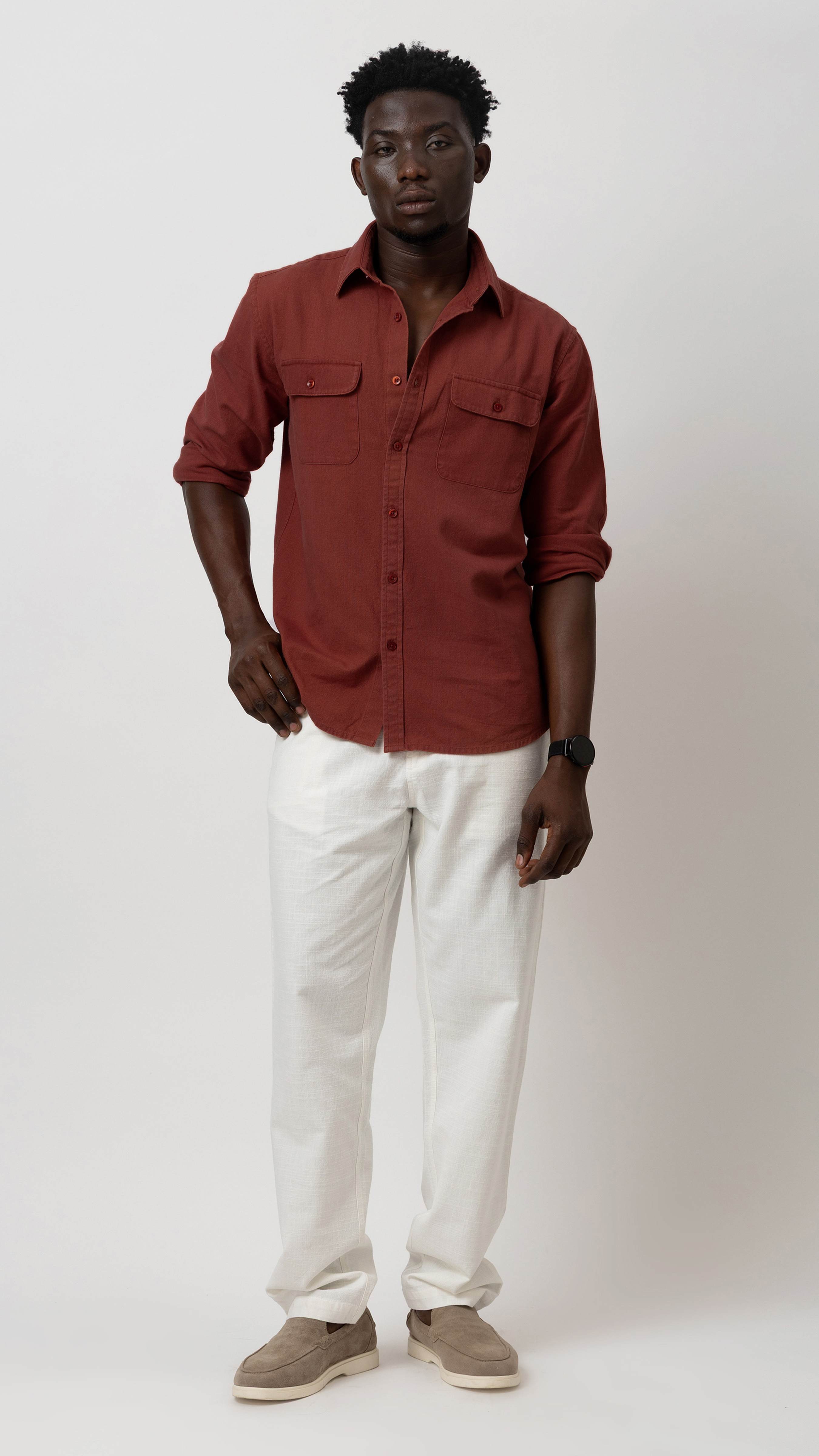 Regular Fit Cotton Shirt With Pockets view 1
