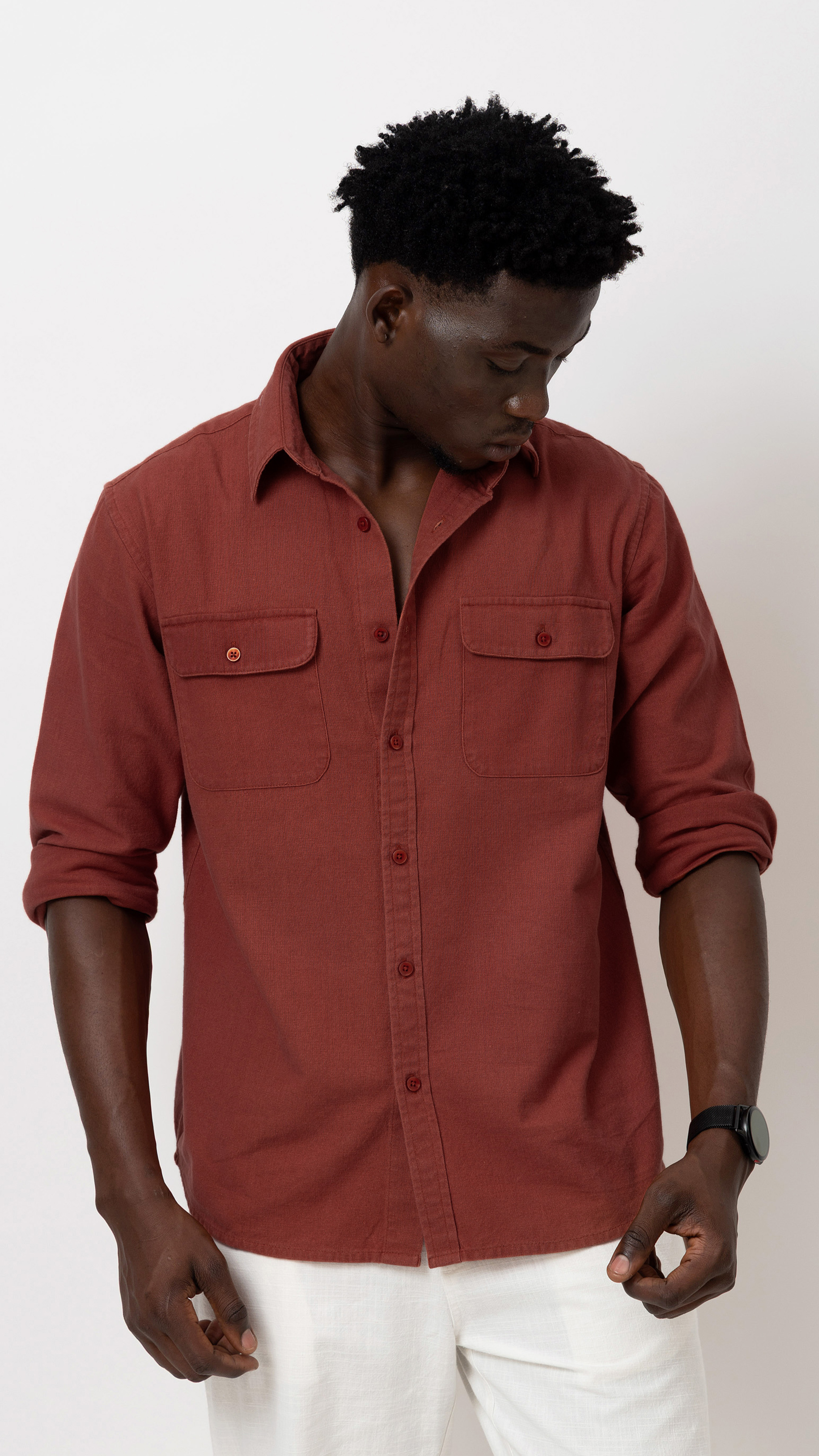 Regular Fit Cotton Shirt With Pockets view 2