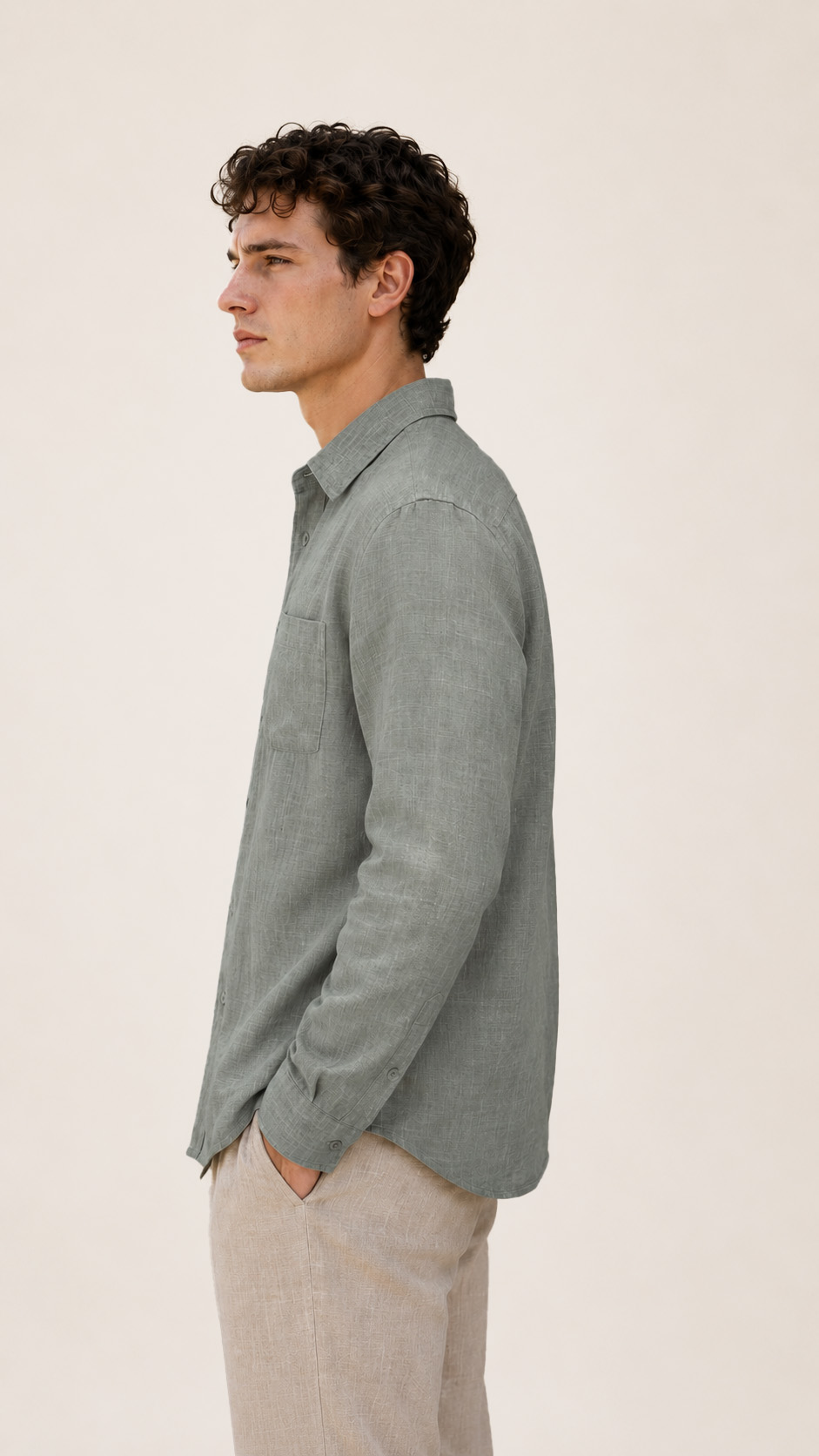 100% Linen Regular Fit Shirt view 2