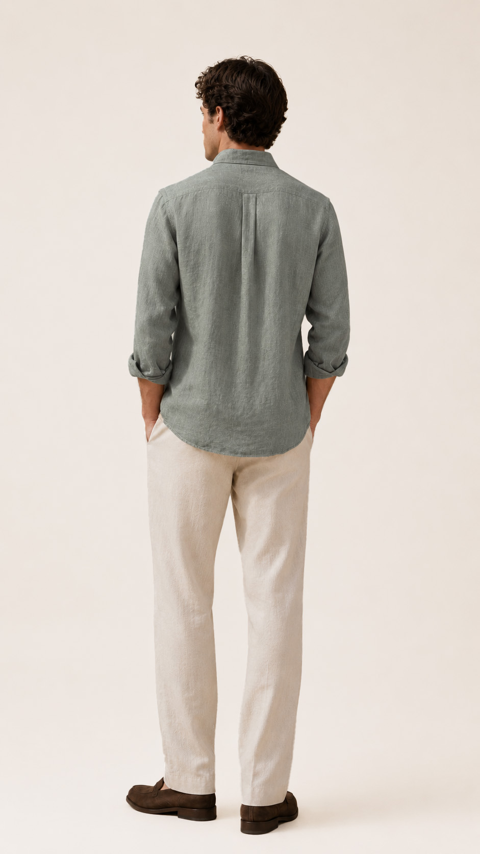 100% Linen Regular Fit Shirt view 3