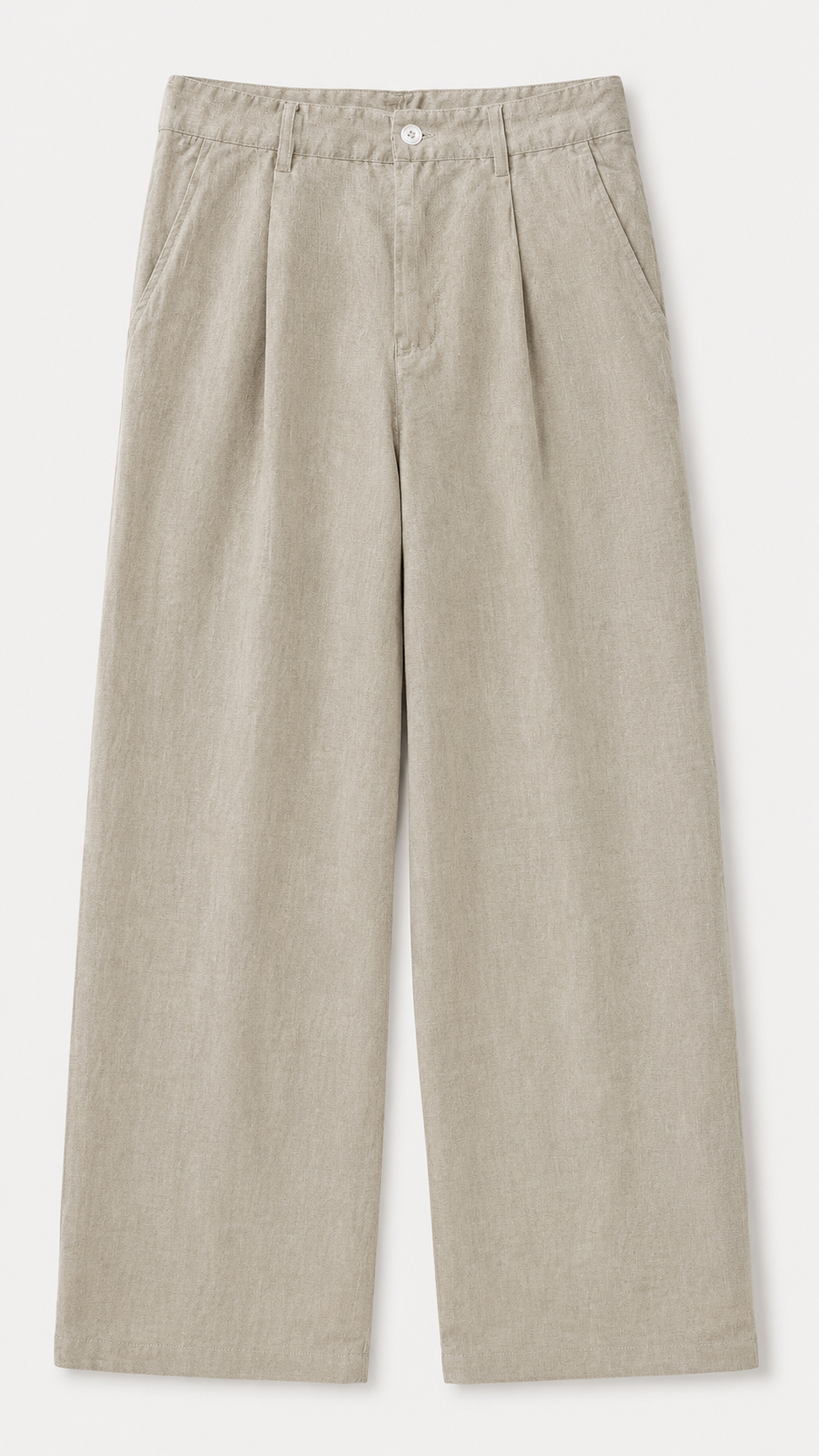 Linen Relaxed Fit Straight Trousers