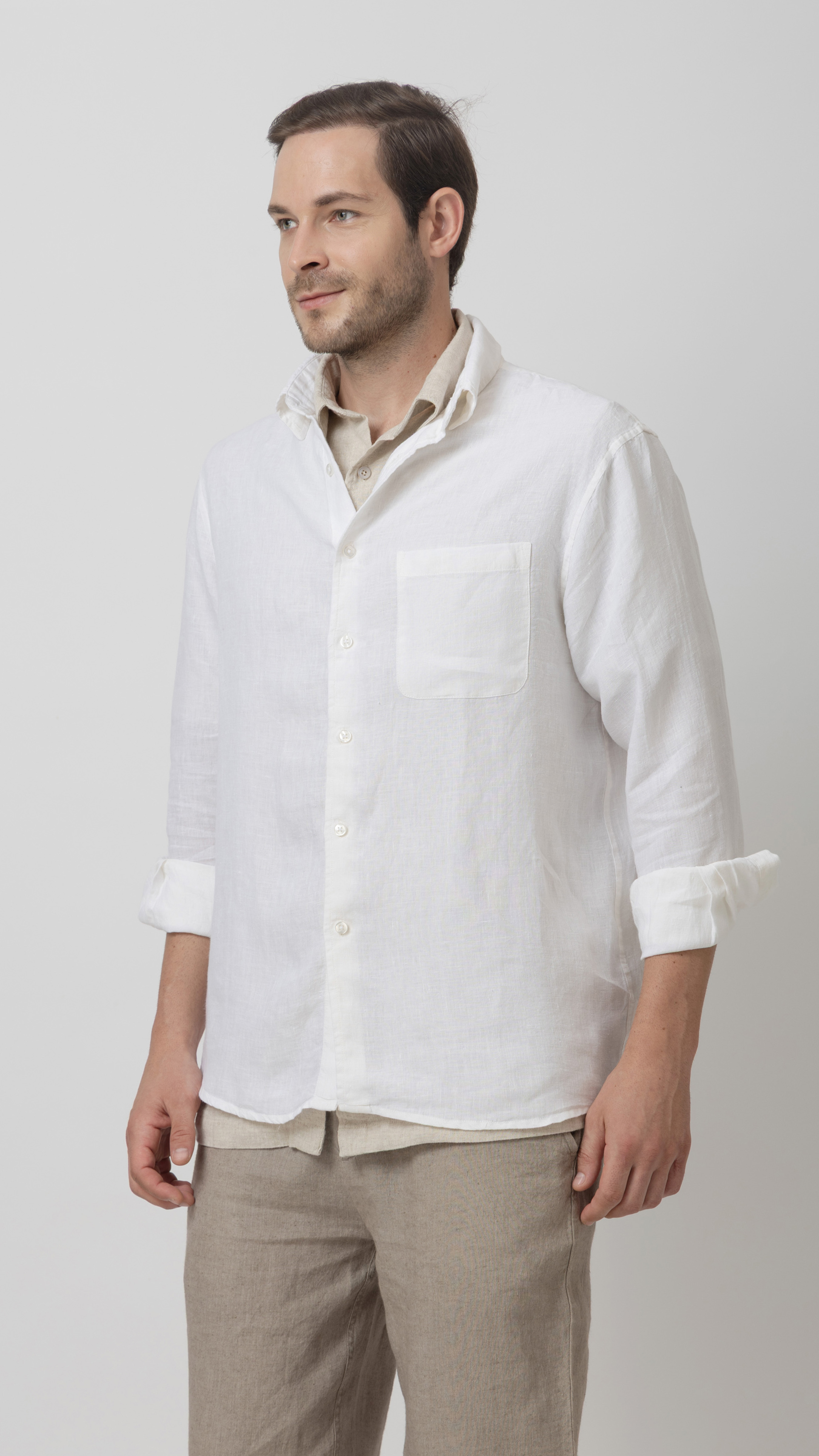 100% Linen Regular Fit Shirt view 3