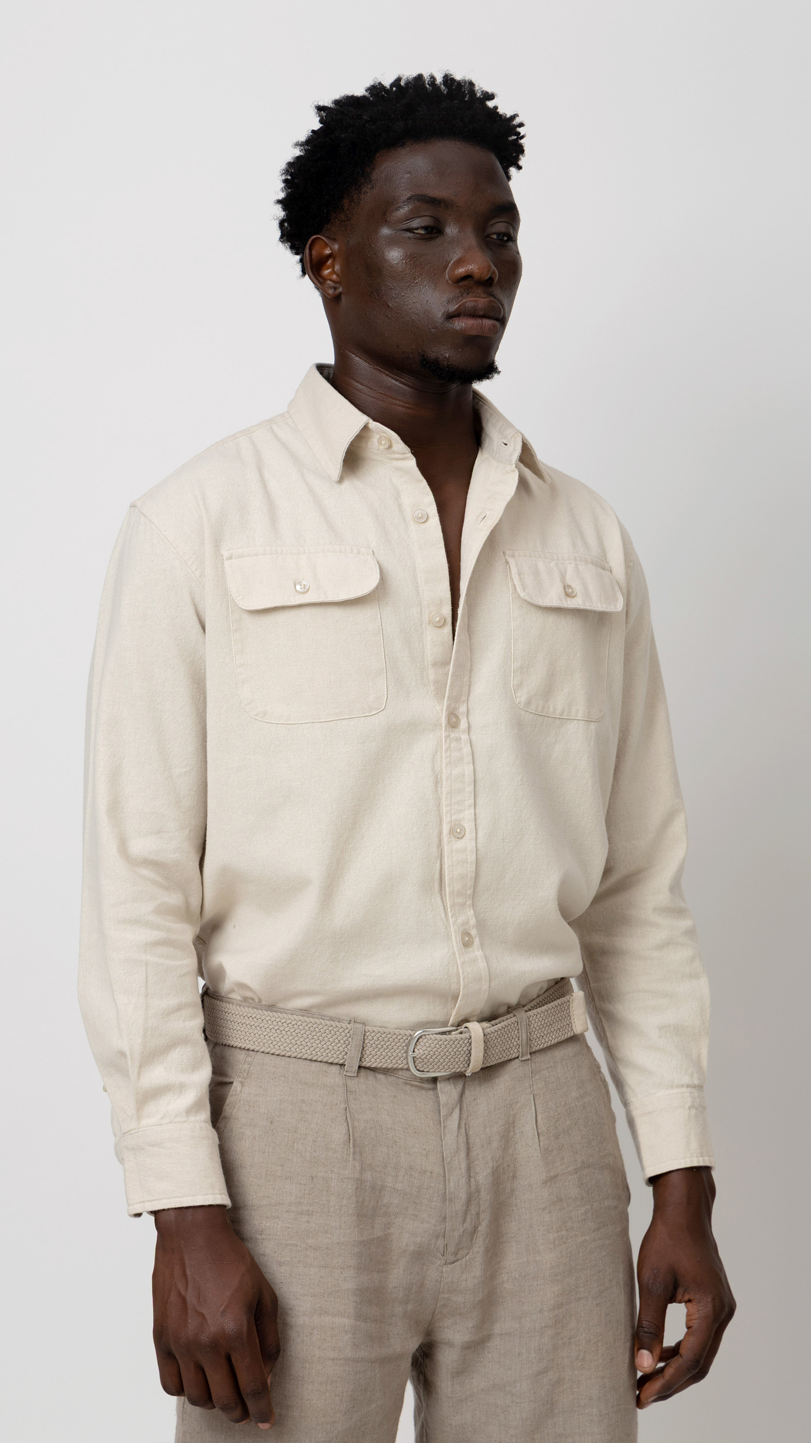 Regular Fit Cotton Shirt With Pockets view 3