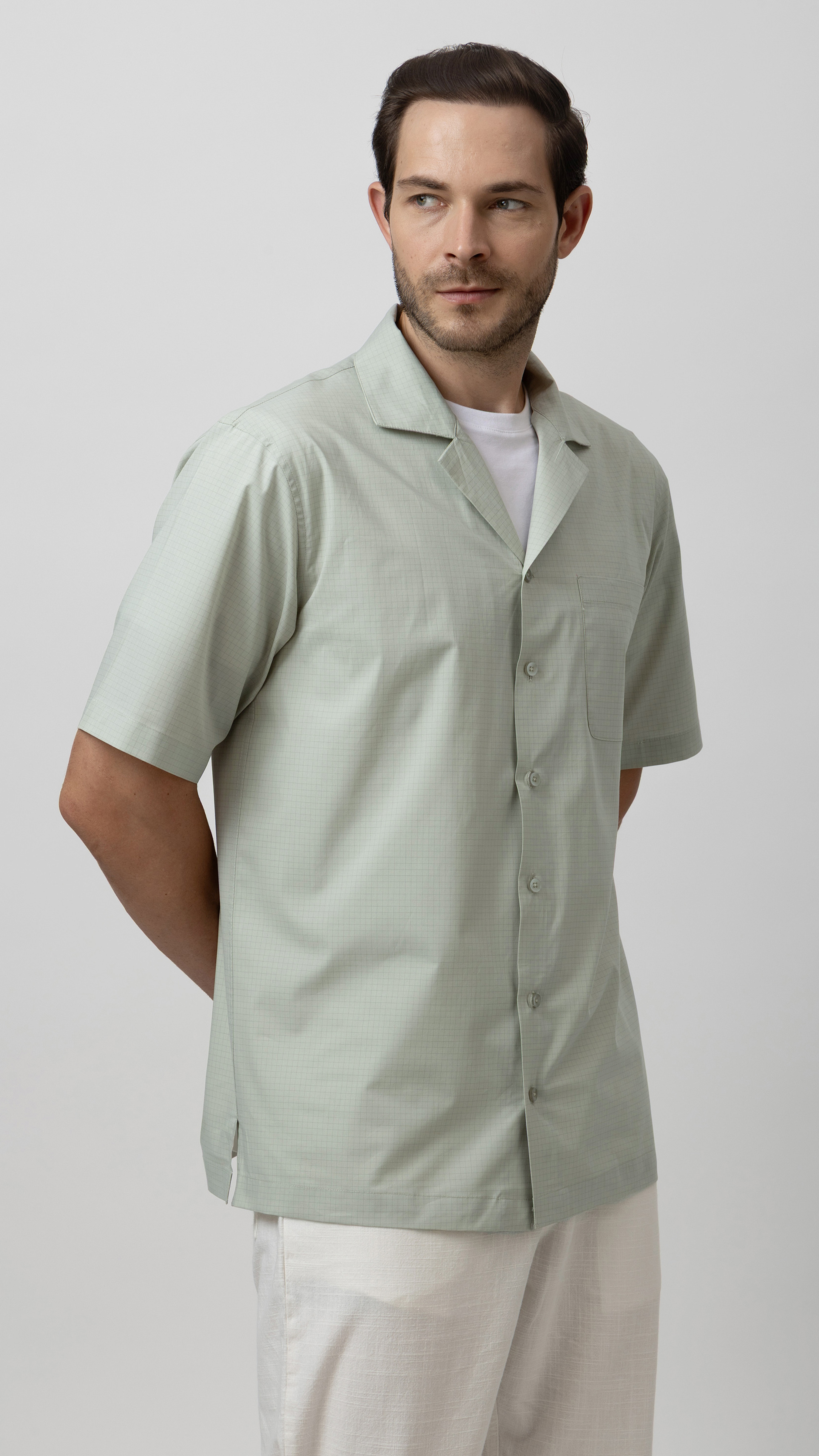 Camp Collar Cotton Lounge Shirt view 3