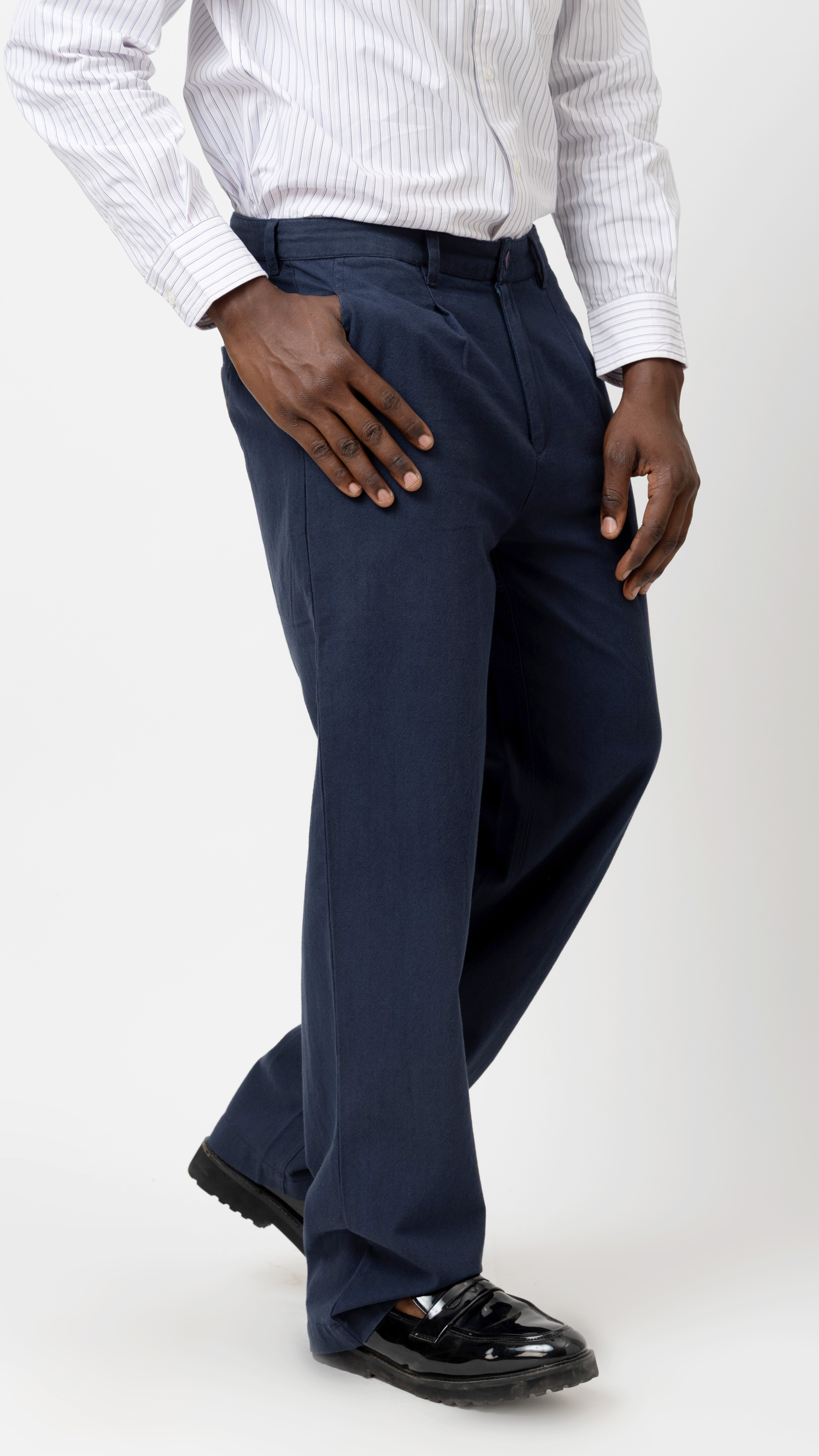 Cotton Relaxed Fit Straight Trousers alternate
