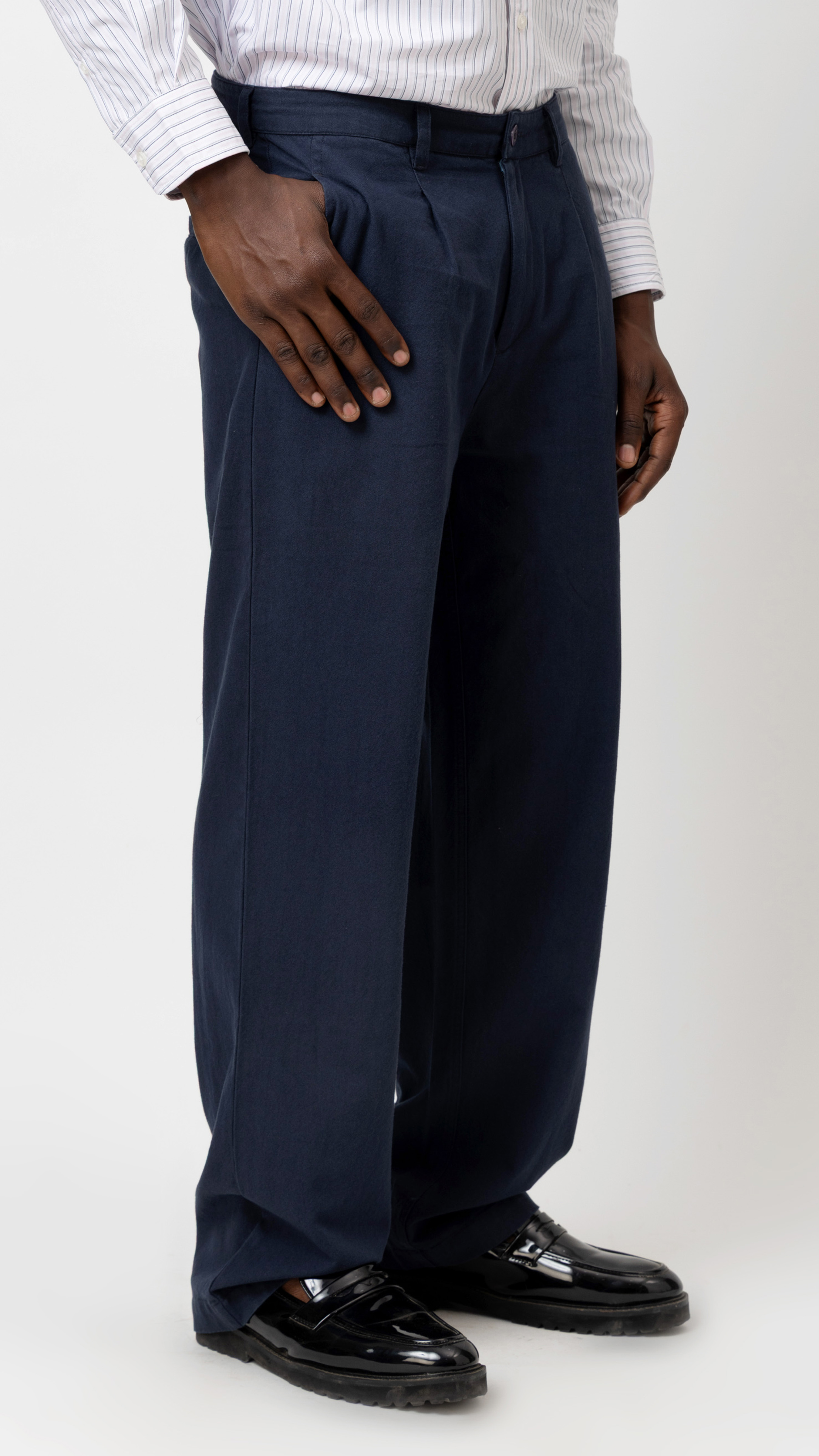 Cotton Relaxed Fit Straight Trousers